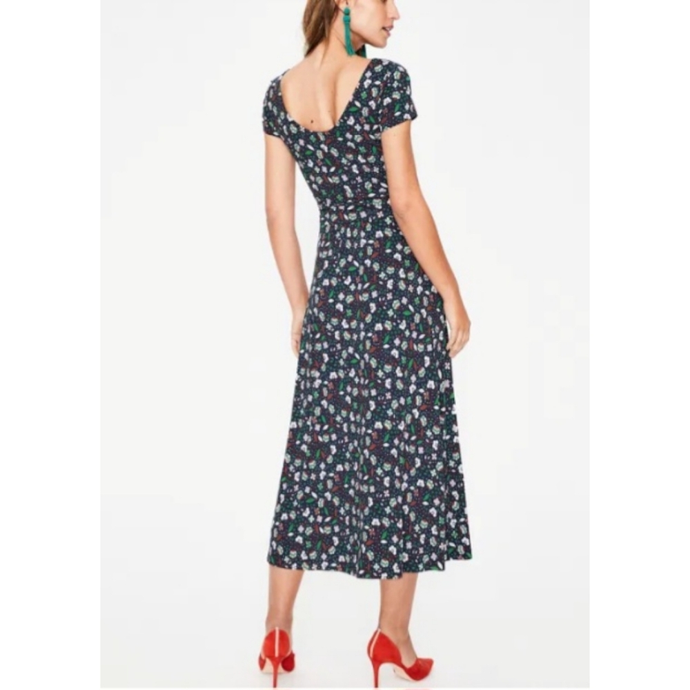 Boden Alda floral Jersey Midi Dress 8P